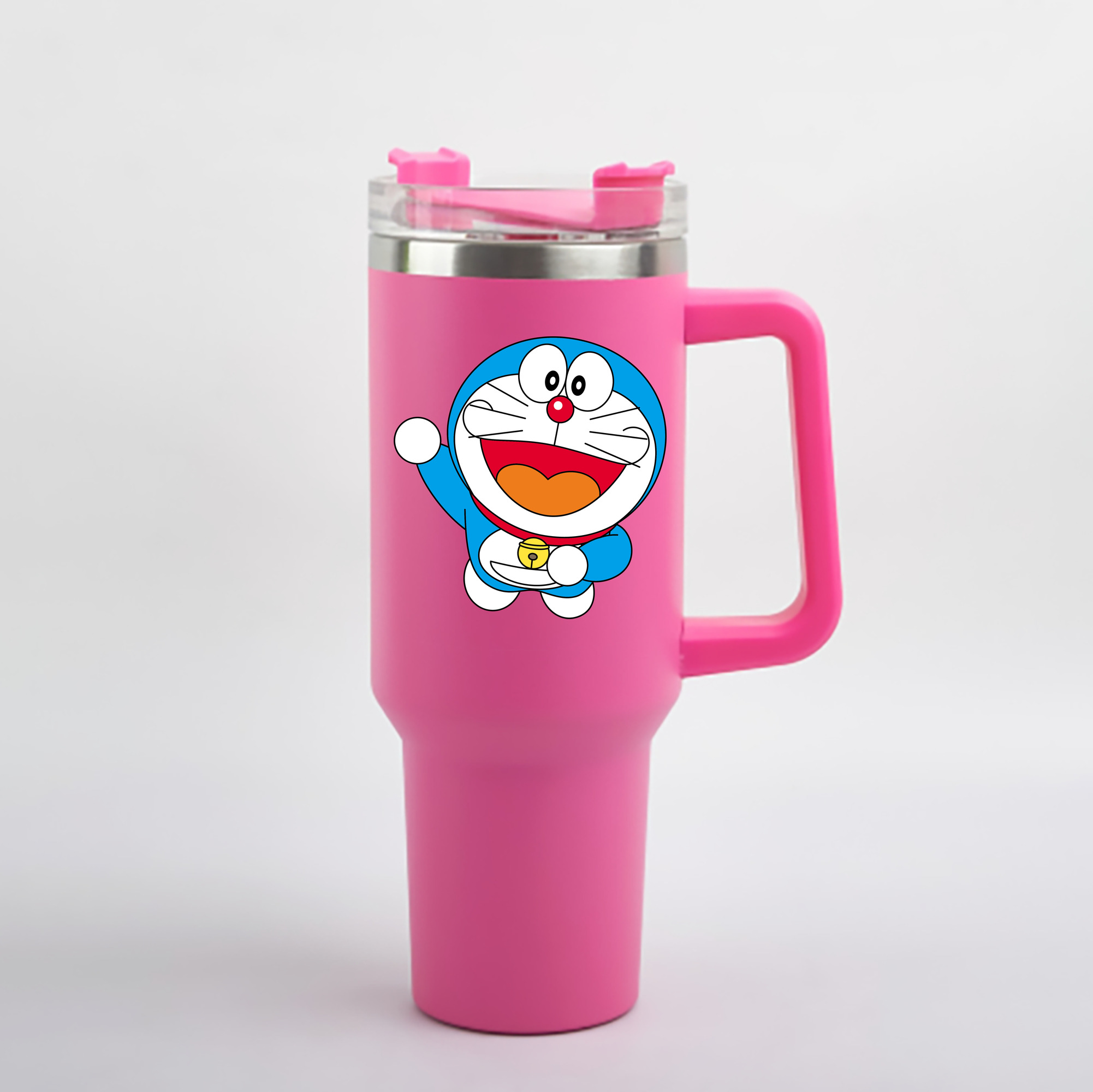 （画像用） ドラえもん Doraemon 1200mL車用タンブラー - クリスタルステッカー（プラスチックストロー付き）
